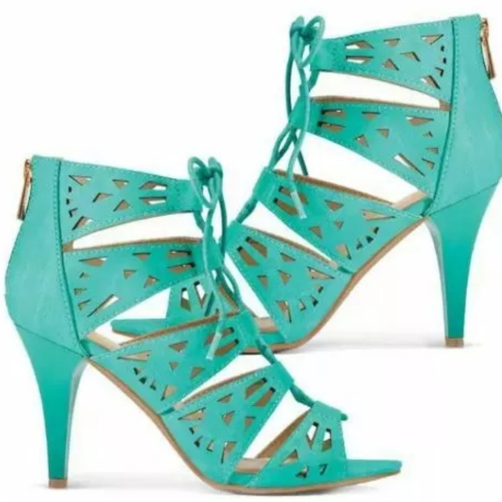 Teal Strappy Sandals